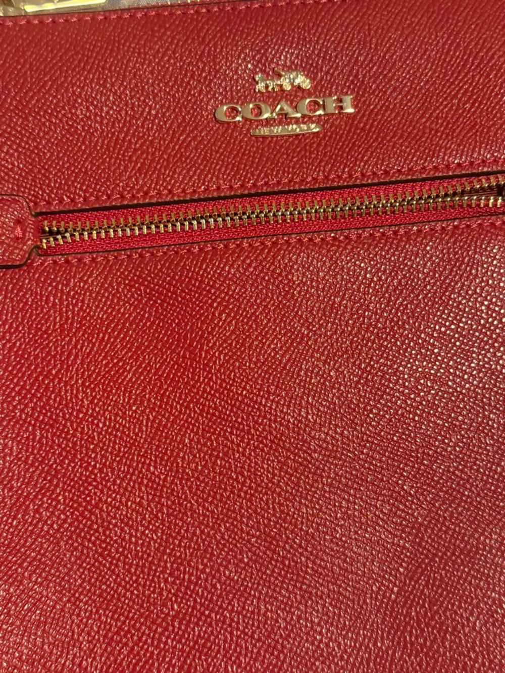 Coach Crossbody Bag in Red with Gold Hardware - Picture 3 of 7